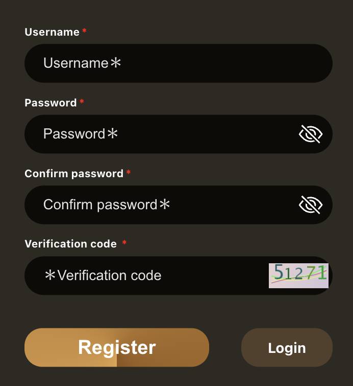Register form - preview
